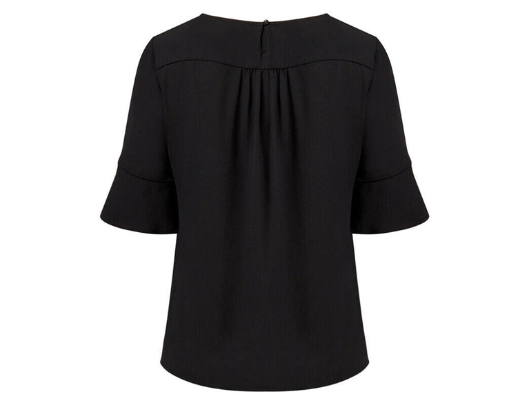 NNT Womens French Georgette Fluted Sleeve Formal Top Lightweight Business CATUBZ