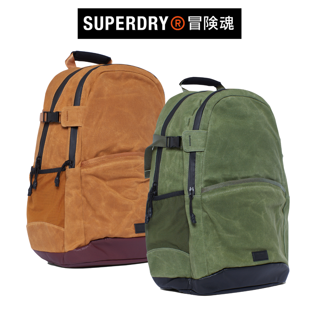Superdry Mens Natural Tarp Backpack Classic Polyester Panelled Bag SM12SA1U