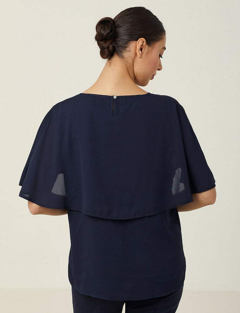 NNT Womens Georgie Cape Short Sleeve Blouse Classic Fit Comfortable CATUKD