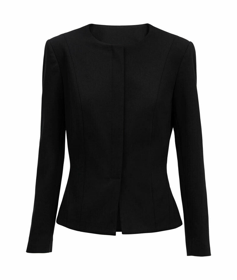 NNT Womens Formal Ponte Jacket Collarless Concealed t Zip Business Coat CAT1E3
