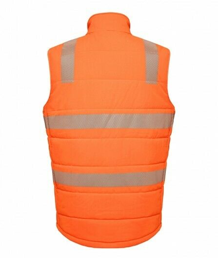 KingGee Mens Reflective Puffer Vest Storm Guard Waterproof Hi-Vis Safety K55020