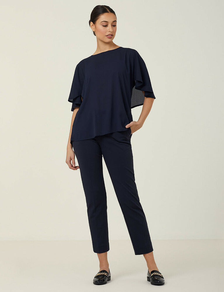 NNT Womens Georgie Cape Short Sleeve Blouse Classic Fit Comfortable CATUKD