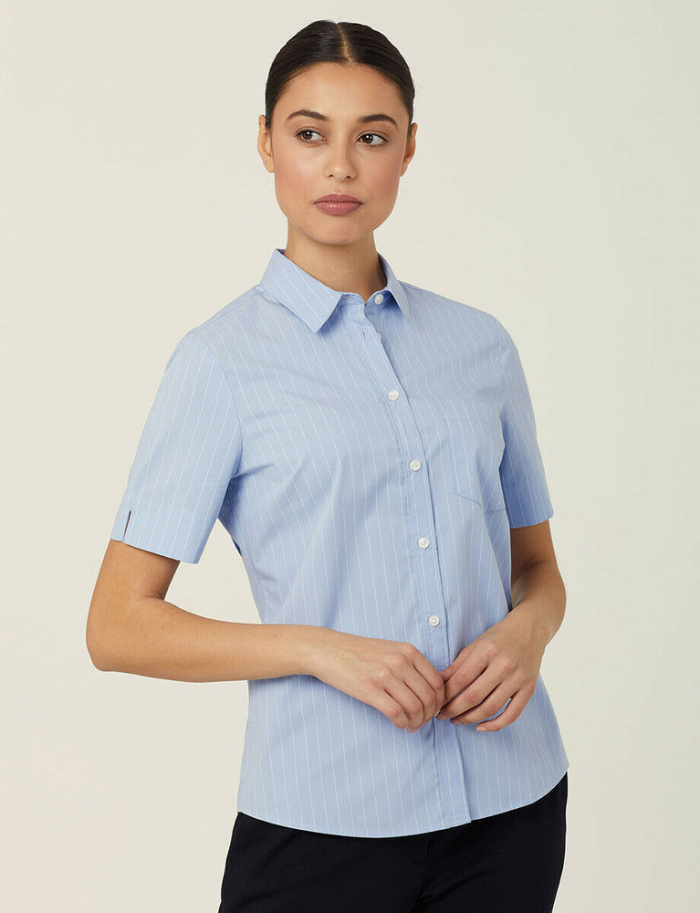 NNT Womens Avignon Pintripe Short Sleeve Slim Casual Shirt Business CATUK6