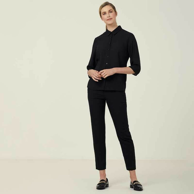NNT Womens Business Georgie 3/4 Sleeve Pleat Back Formal Shirts Classic CATUKZ