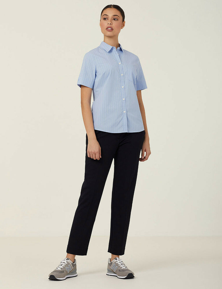 NNT Womens Avignon Pintripe Short Sleeve Slim Casual Shirt Business CATUK6