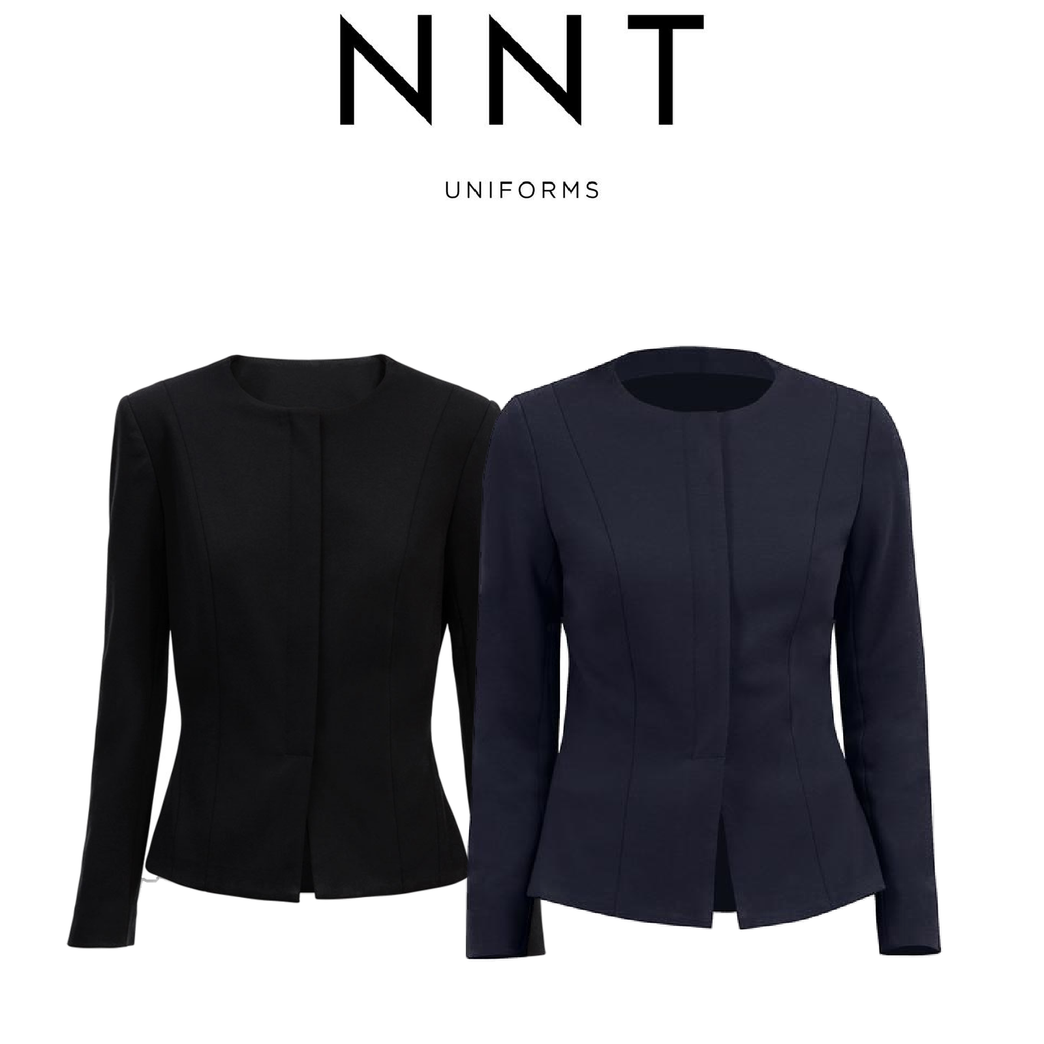 NNT Womens Formal Ponte Jacket Collarless Concealed t Zip Business Coat CAT1E3