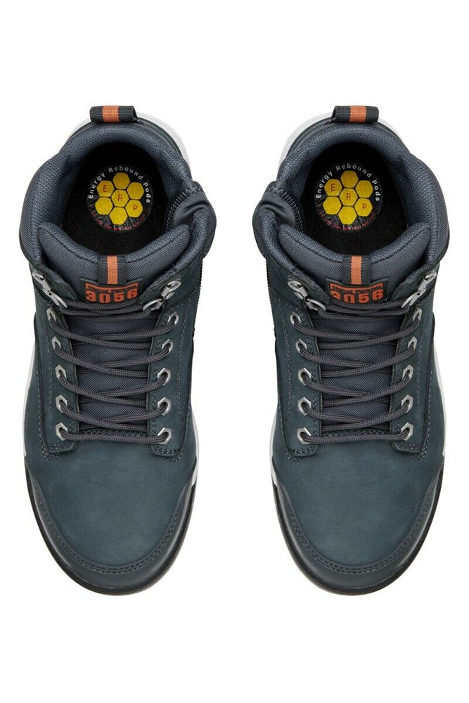 Hard Yakka Lace Zip Safety Boots 3056 Navy Steel Cap Memory Foam Y60204