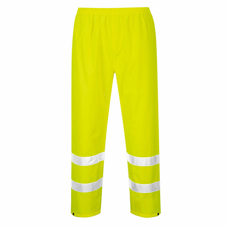 Portwest Mens Hi-Vis Rain Trousers Lightweight Waterproof Work Safety Pants H441