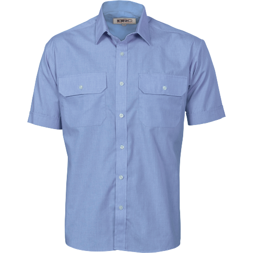 DNC Workwear Mens Polyester Cotton Work Shirt Short Sleeve Business Casual 3211