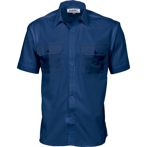 DNC Workwear Mens Polyester Cotton Work Shirt Short Sleeve Business Casual 3211