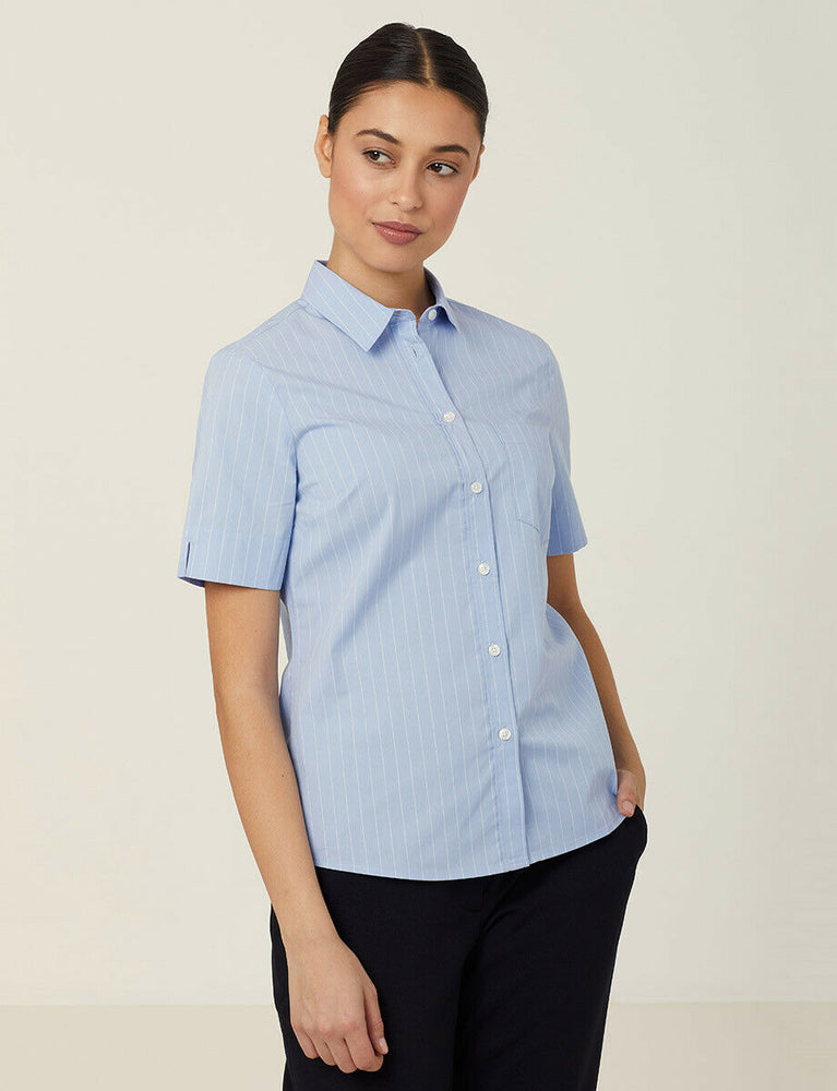NNT Womens Avignon Pintripe Short Sleeve Slim Casual Shirt Business CATUK6