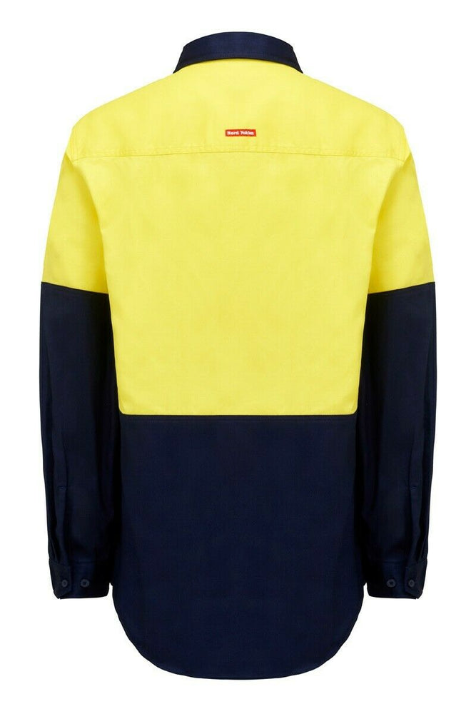 Work Hard Yakka Core Hi-Vis Work Shirt Strong Tough Farm Cotton Drill L/S Y04605