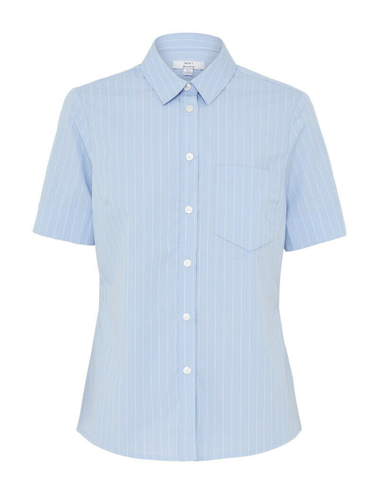 NNT Womens Avignon Pintripe Short Sleeve Slim Casual Shirt Business CATUK6