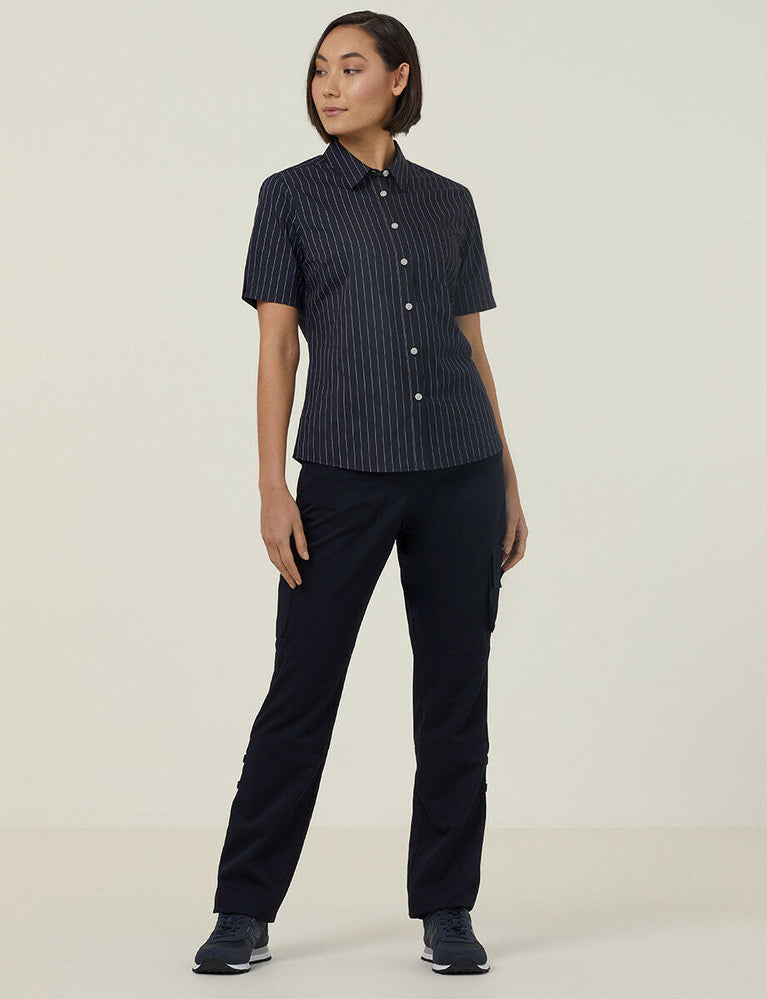 NNT Womens Avignon Pintripe Short Sleeve Slim Casual Shirt Business CATUK6