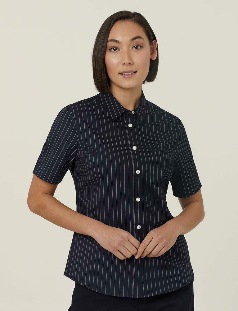 NNT Womens Avignon Pintripe Short Sleeve Slim Casual Shirt Business CATUK6