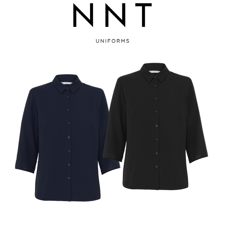 NNT Womens Business Georgie 3/4 Sleeve Pleat Back Formal Shirts Classic CATUKZ