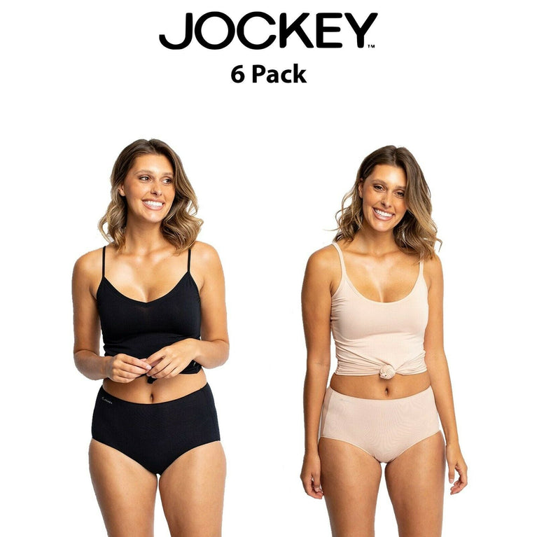 Womens Jockey No Panty Line Promise Bamboo Full Brief Knickers 6 Pack WWKT