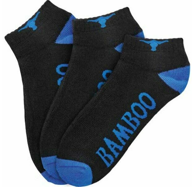 Elwood Mens 3 Pack Workwear Bamboo Ankle Sock Cotton Comfy Toe Protect EWD905