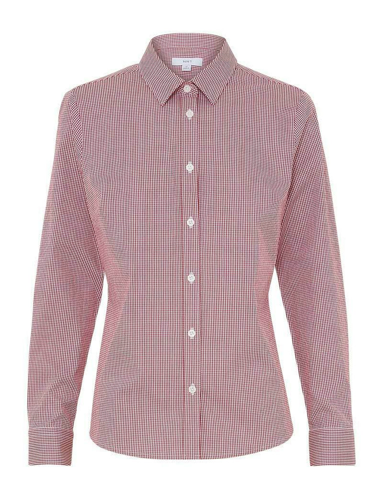 NNT Womens Avignon Gingham Business Shirts Long Sleeve Check Formal Shirt CATUKS