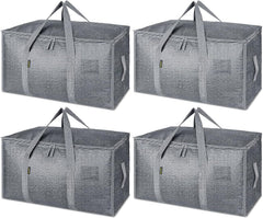 8-Pack Oversized Moving Bags with Reinforced Handles, Heavy-Duty Storage Tote for Clothes, Moving Supplies (Black, 8-Pack)