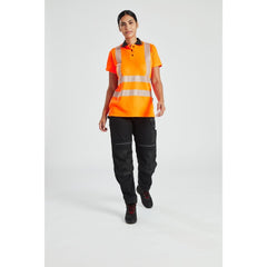 PW380 Women'S Work Pants - Stretch Fabric PW3 Workwear Utility Safety Pants with Knee Pad Pockets, Black 26