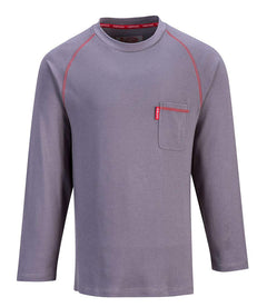 FR01 Bizflame Flame Resistant Crew Neck Sweatshirt Gray, X-Large