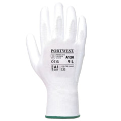 A120 Work Gloves PU Palm Dipped Abrasion and Tear Resistant White, Xx-Small