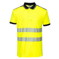 T180 PW3 Hi-Vis Short Sleeve Polo Safety Shirt Yellow/Black, 3X-Large-KarWorkwear