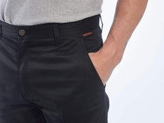 C701 Workwear Cargo Pants in Protective Polycotton with 6 Pockets, Black, 34T
