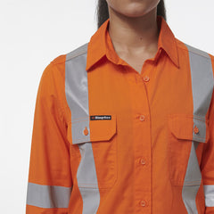 KingGee Womens Safety Workcool Vented X Back Reflective Breathable Shirt K44233-Collins Clothing Co