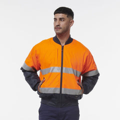 KingGee Mens 2 Pack Hi Vis Reflective Quilted Bomber Work Safety Jacket K55032