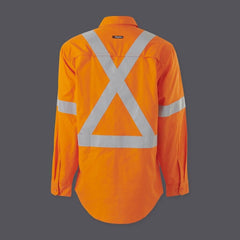 KingGee Mens Wookcool Vented X Back Shirt Lightweight Pockets Long Sleeve K54917-Collins Clothing Co