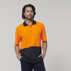 Hard Yakka Mens Safety Work Short Sleeve HI VIS Polo Y19616-Collins Clothing Co