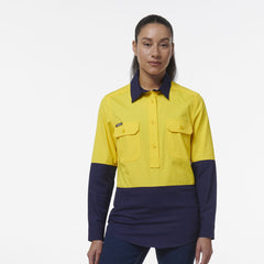 KingGee Womens Workcool Vented Closed Front Spliced Two Toned Shirt K44211-Collins Clothing Co