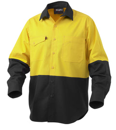 KingGee Mens Workcool 2 Hi-Vis Shirt Long Sleeve Button Up Work Workwear K54870