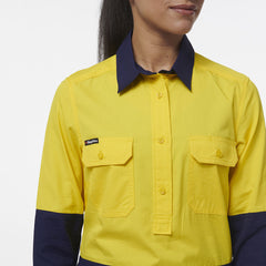 KingGee Womens Workcool Vented Closed Front Spliced Two Toned Shirt K44211-Collins Clothing Co