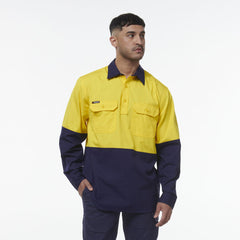 KingGee Mens Workcool Vented Closed Front Spliced Shirt K54011-Collins Clothing Co