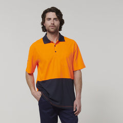 Hard Yakka Mens Safety Work Short Sleeve HI VIS Polo Y19616-Collins Clothing Co