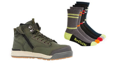 SUPER SALE! Hard Yakka Mens 3056 Lace Up Safety Boot FREE 5Pack Sock Y60203