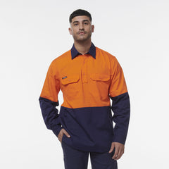 KingGee Mens Workcool Vented Closed Front Spliced Shirt K54011-Collins Clothing Co