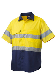 KingGee Mens Workcool 2 Hi-Vis Summer Shirt Short Sleeve Work Lightweight K54885-Collins Clothing Co
