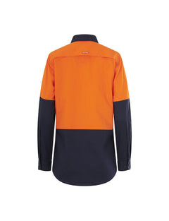 Hard Yakka Womens Long Sleeve HI Vis 2 Tone Reflective Vented Shirt Y08423-Collins Clothing Co