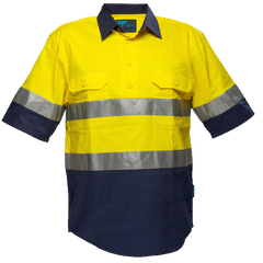 Portwest Hi-Vis Two Tone Regular Weight Short Sleeve Close Shirt Tape MC102-KarWorkwear