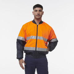KingGee Mens 2 Pack Hi Vis Reflective Quilted Bomber Work Safety Jacket K55032