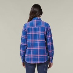 HARD YAKKA Women's Fit Check Flannie Shirt Relaxed Fit Smart Stylish Y08744-Collins Clothing Co
