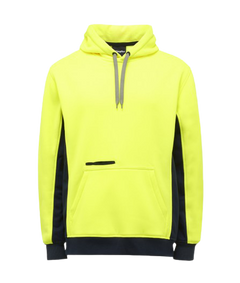 KingGee Mens Hi Vis Pull Over Hoodie Fleece Drawstring Work Safe Safety K55033-Collins Clothing Co
