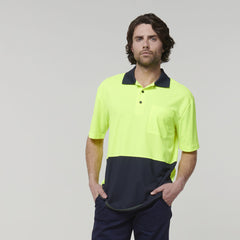 Hard Yakka Mens Safety Work Short Sleeve HI VIS Polo Y19616-Collins Clothing Co