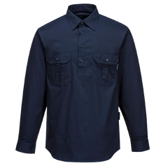 Portwest Adelaide Shirt, Long Sleeve, Light Weight Cotton Polo Shirt MC903-KarWorkwear