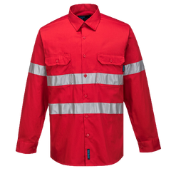 Portwest Hi-Vis Lightweight Long Sleeve Shirt with Tape Reflective Safety MA301-KarWorkwear