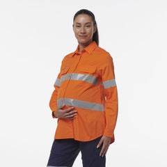 KingGee Womens Safety Workcool Maternity Reflective Two Toned Shirt K44235-Collins Clothing Co